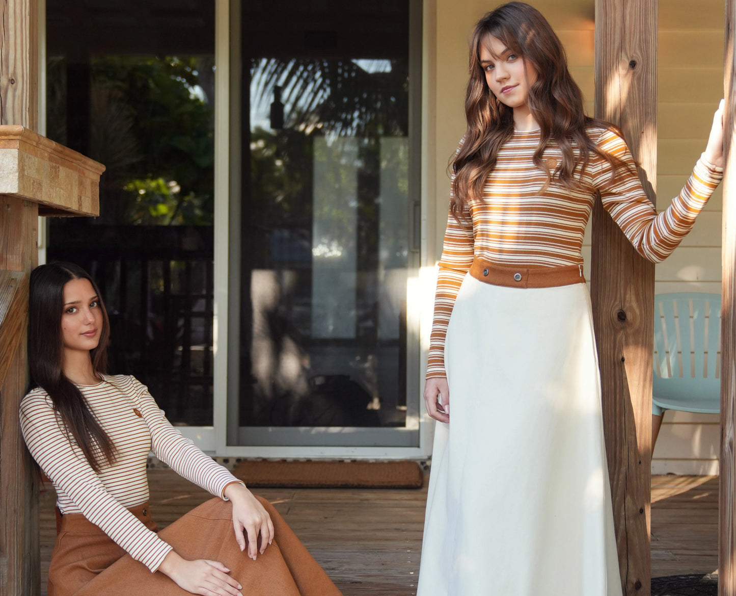 Cognac Ella Stripe Tee