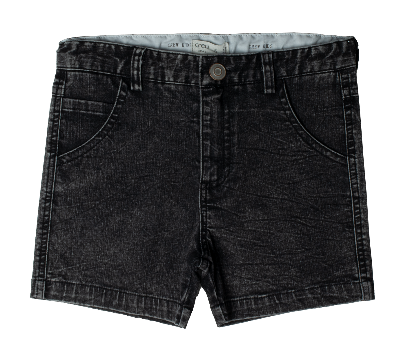 Black Denim Wash Shorts