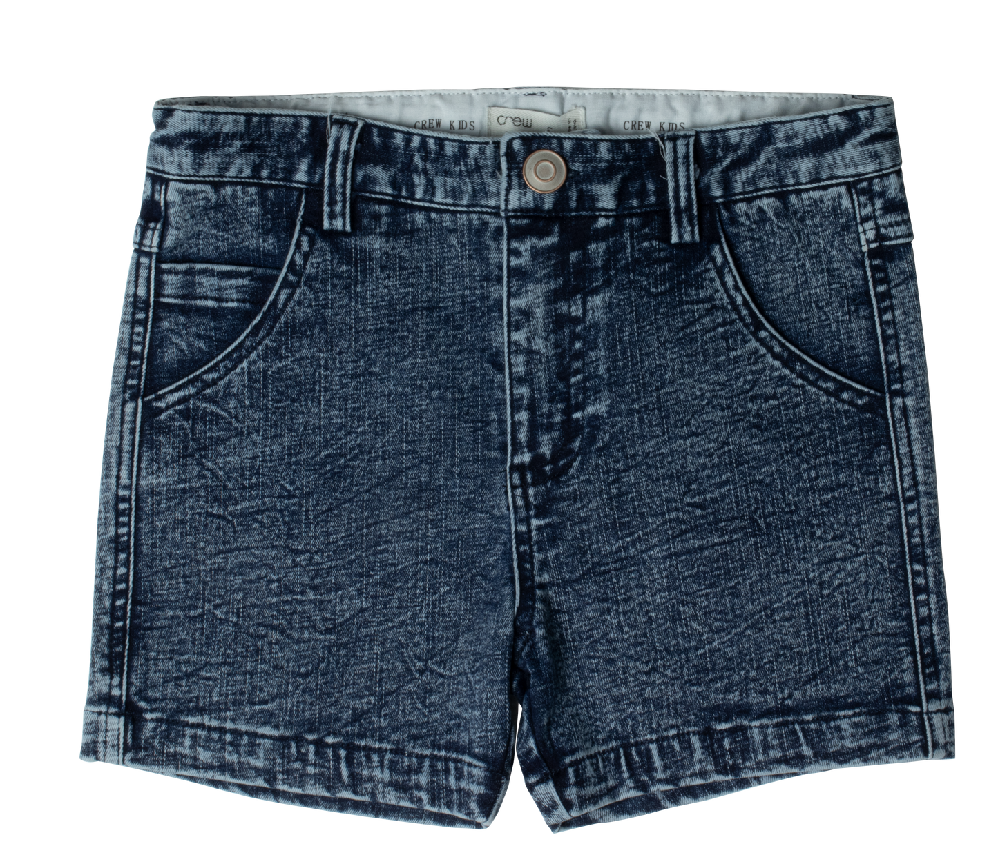 Navy Denim Wash Shorts