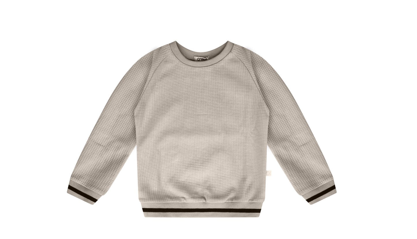 Quilted Sweatshirt- Stone