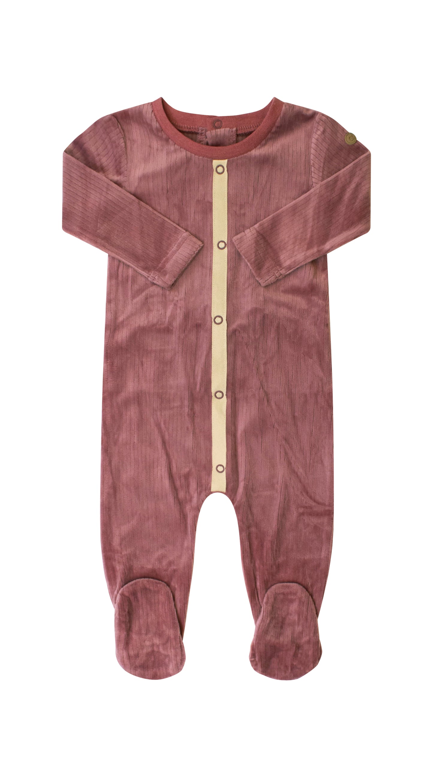 Ribbed Velour Romper Blush