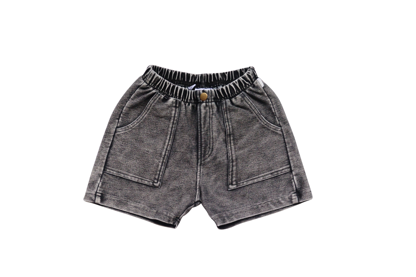 Grey Jean Stretch Shorts