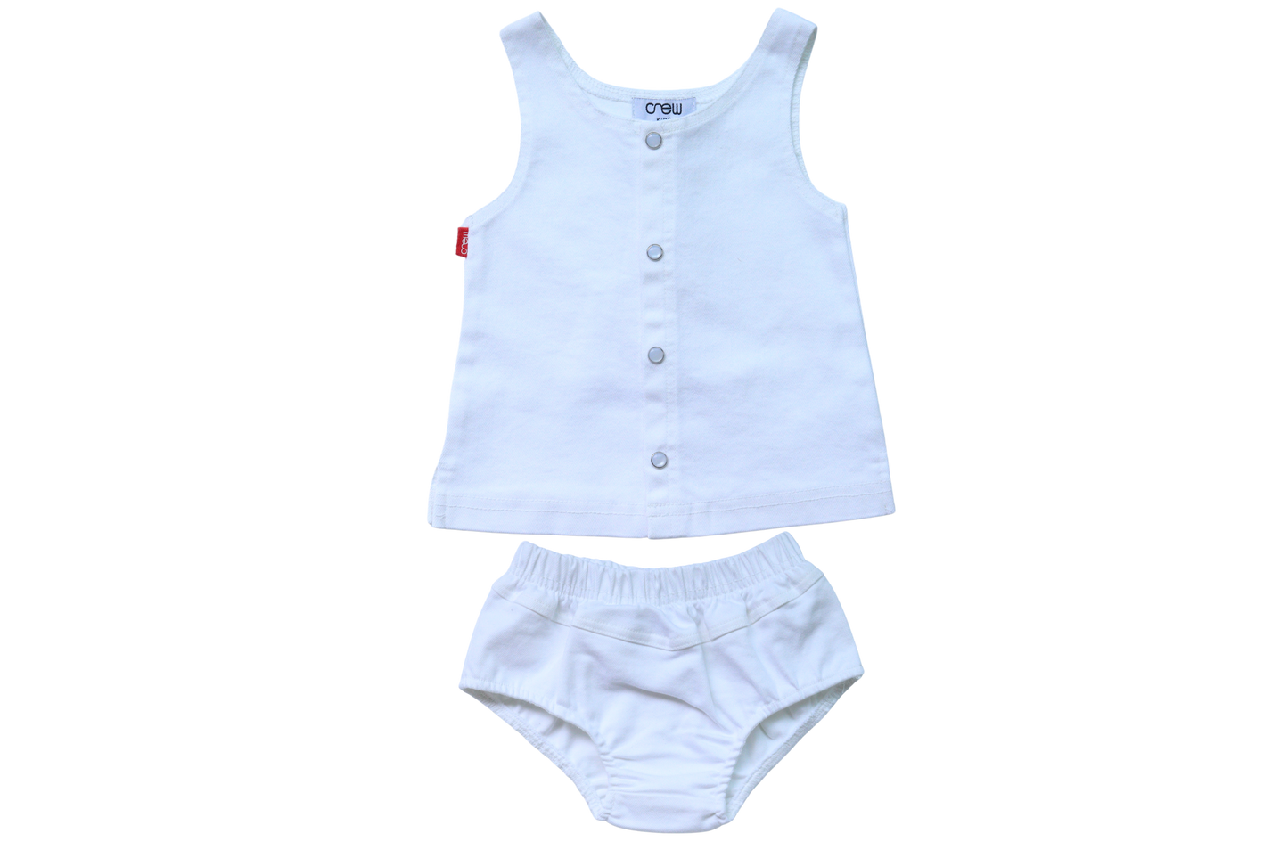 White Denim Patch Bubble Set