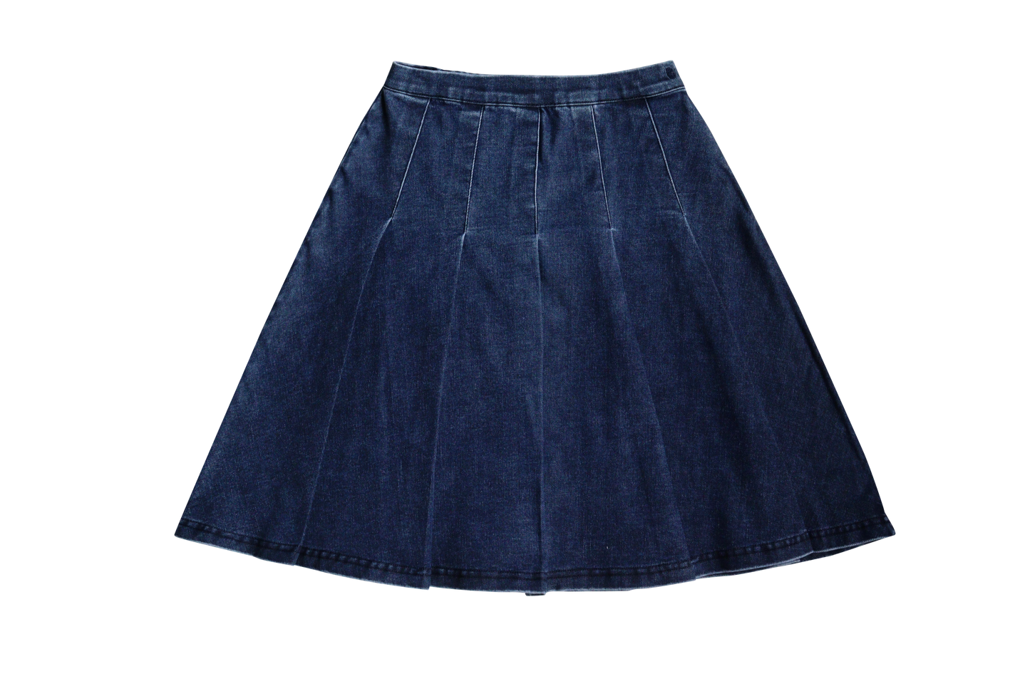 Denim Box Pleated Skirt
