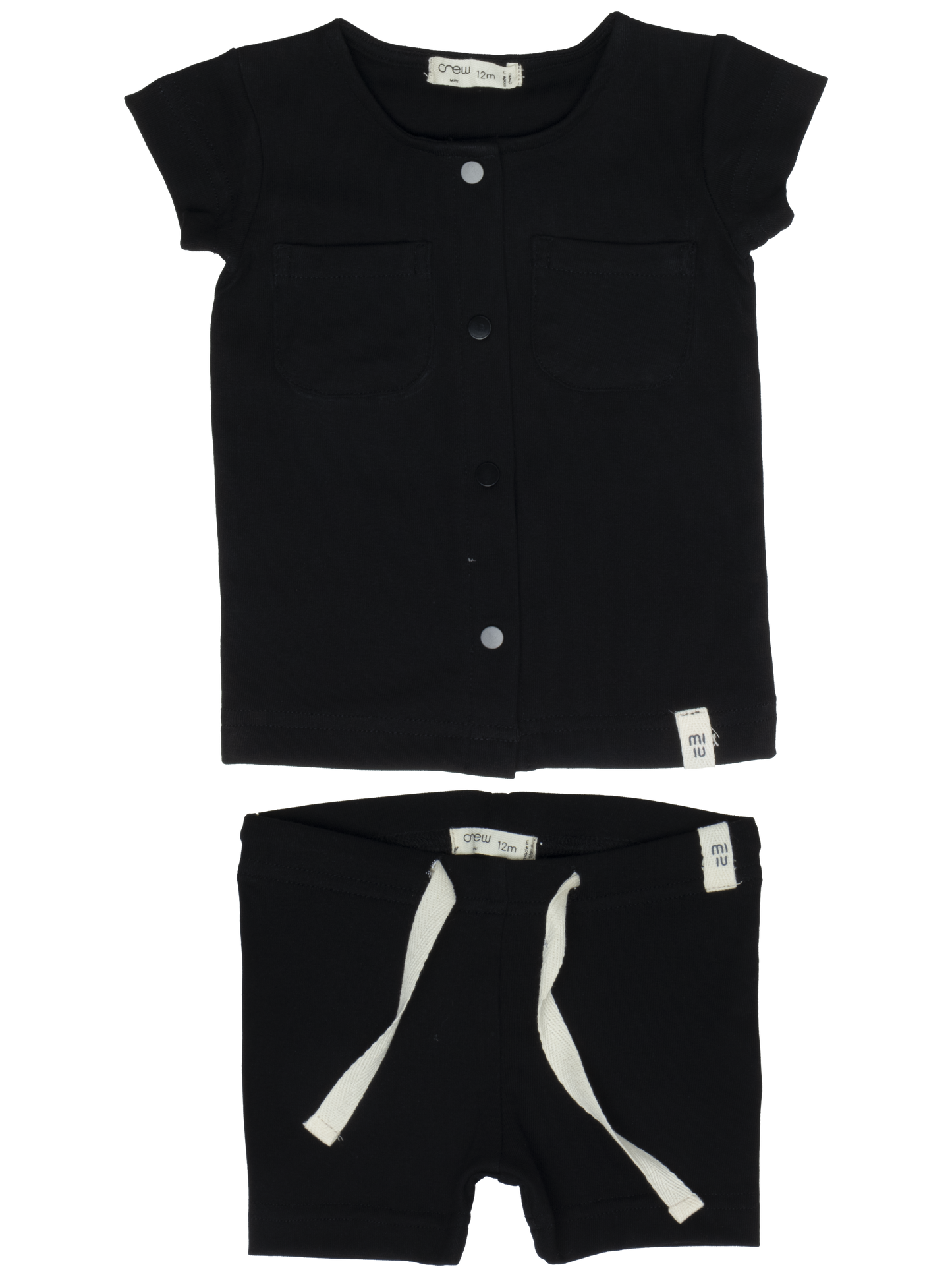 Black Cotton Short Set