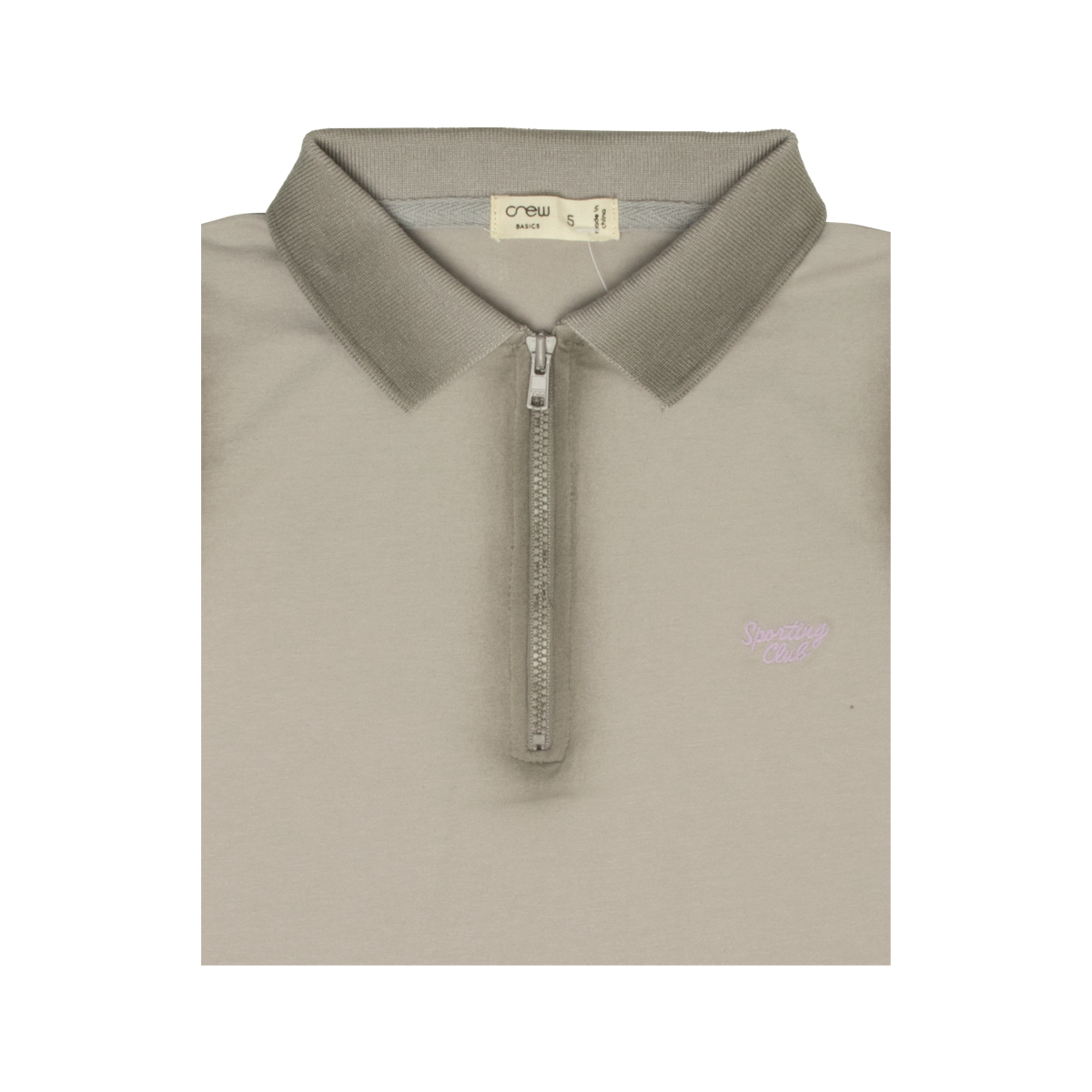 Grey Dye Long Sleeve Polo