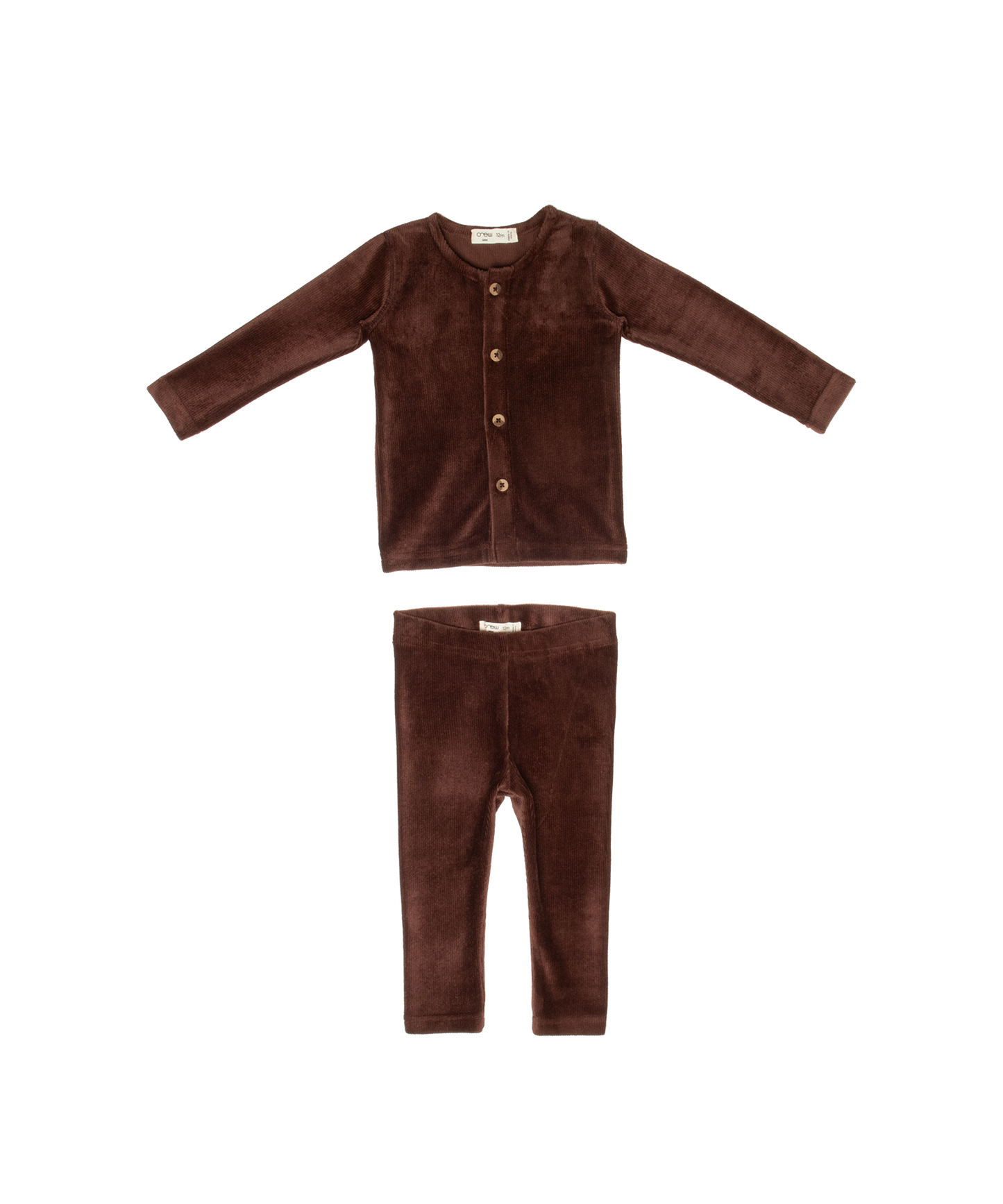 Gia Velour Rib Set- Chocolate