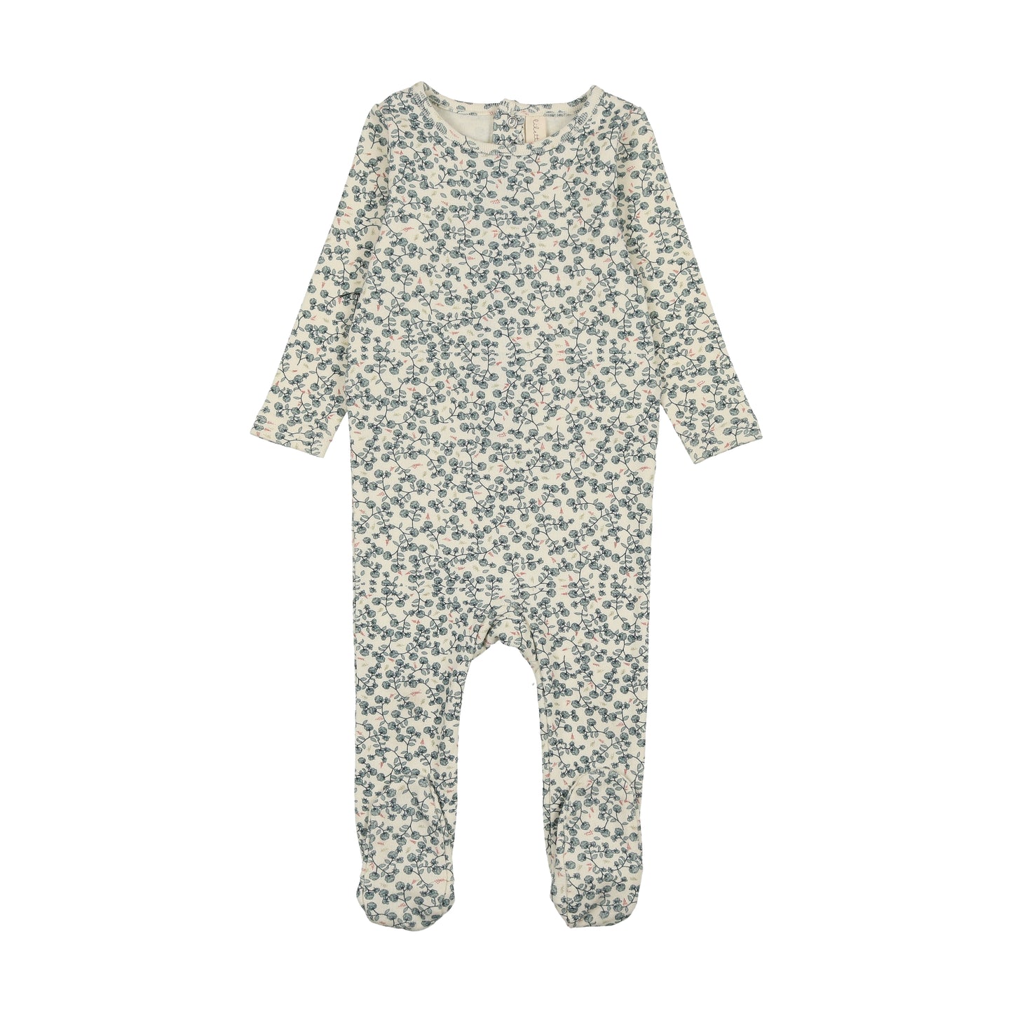 All Over Floral Footie- Slate