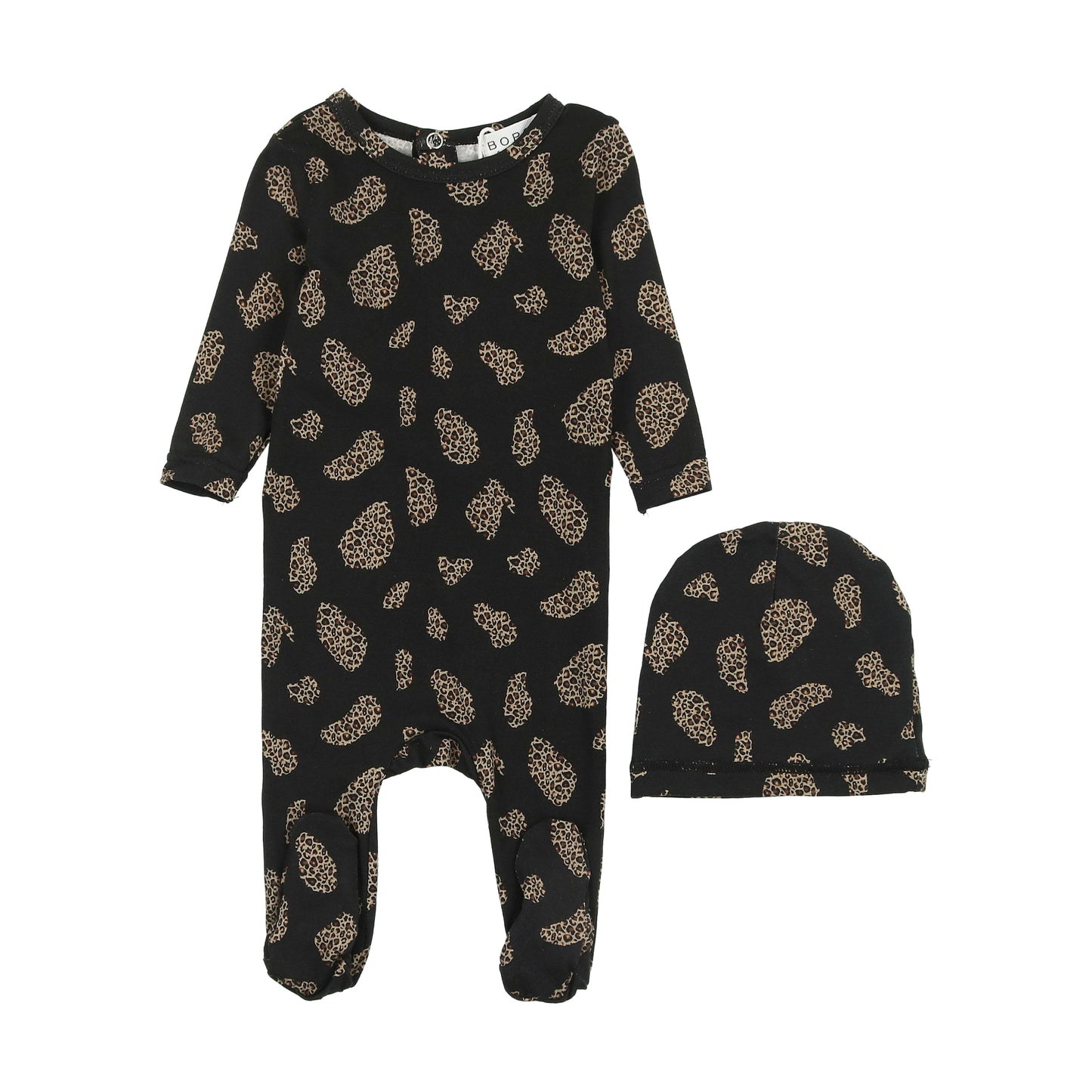 Animal Print Footie with Beanie