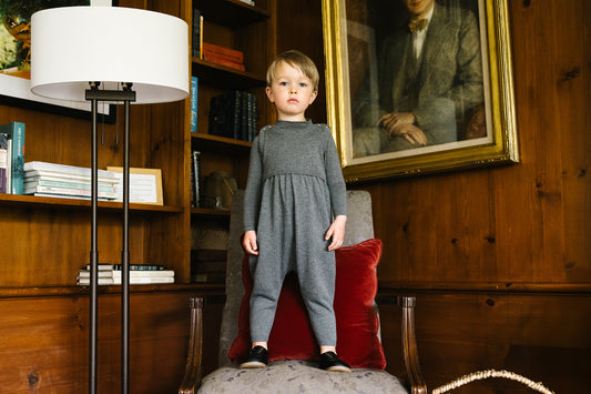 Knit Overalls Mid Grey