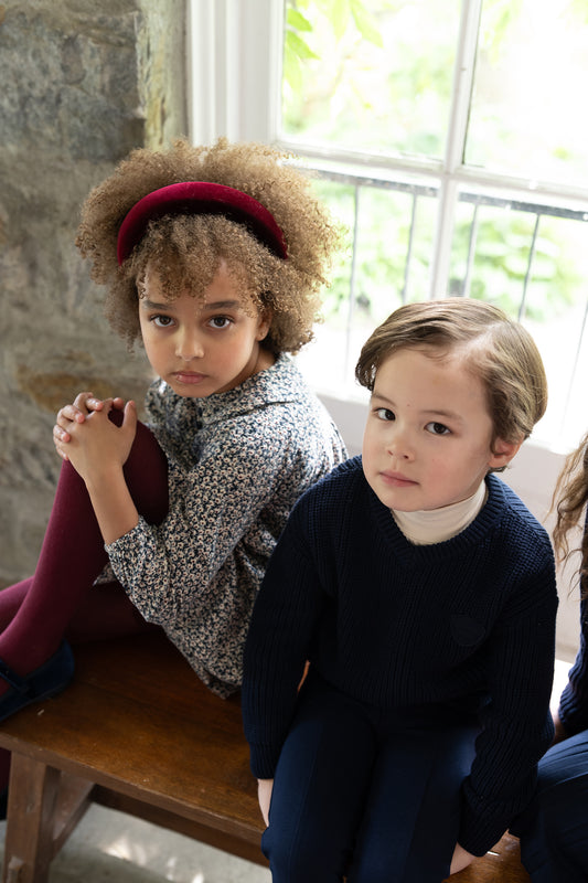 Knit VNeck Sweater Navy