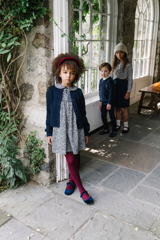 Daisy Floral Dress - Dusty Blue