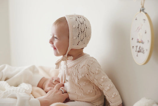 Popcorn Weave Cardigan Set Petal