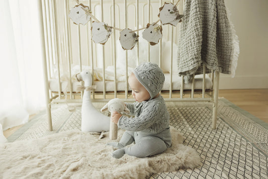 Popcorn Weave Cardigan Light Blue