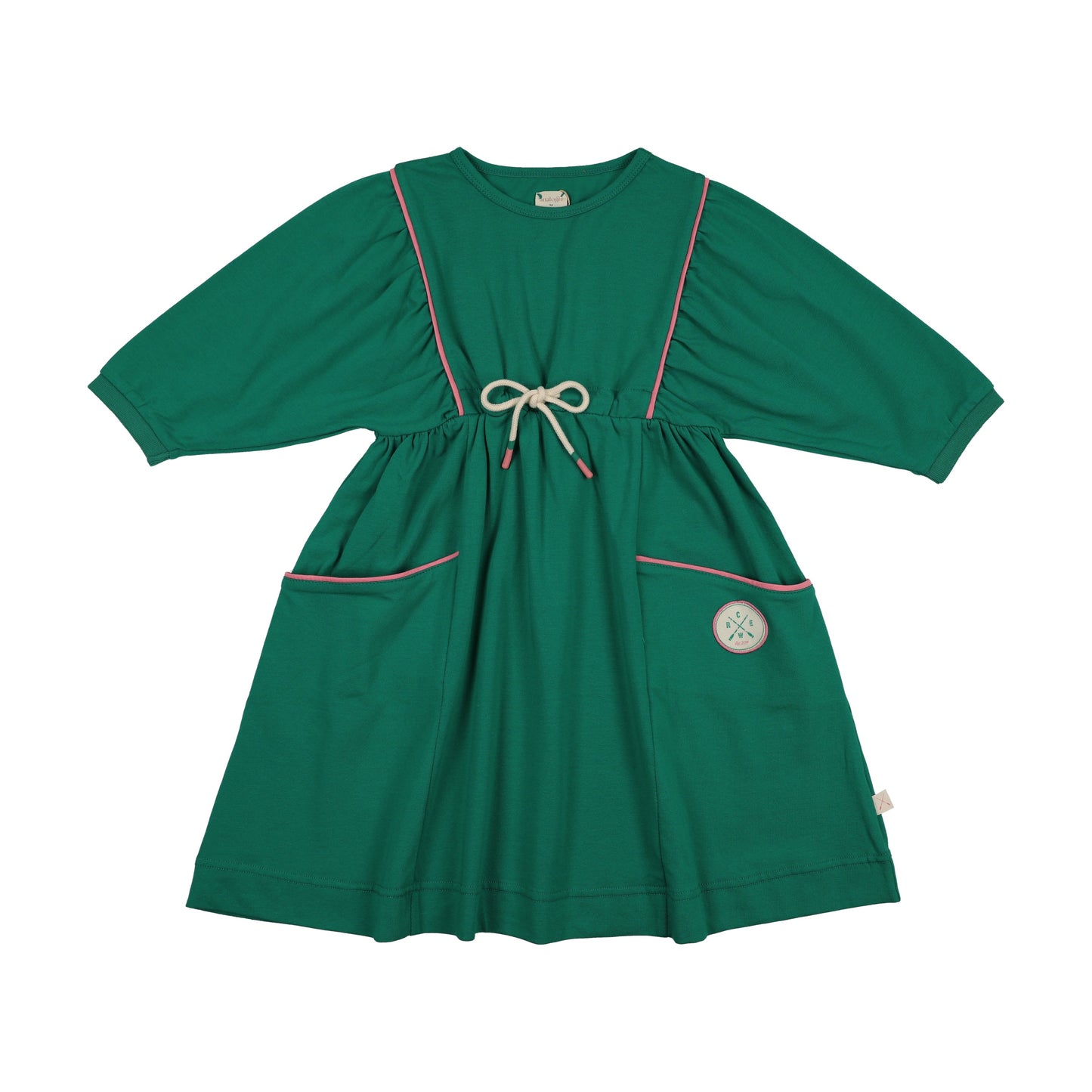 Boating Crew 3/4 Sleeve Dress Electric Green