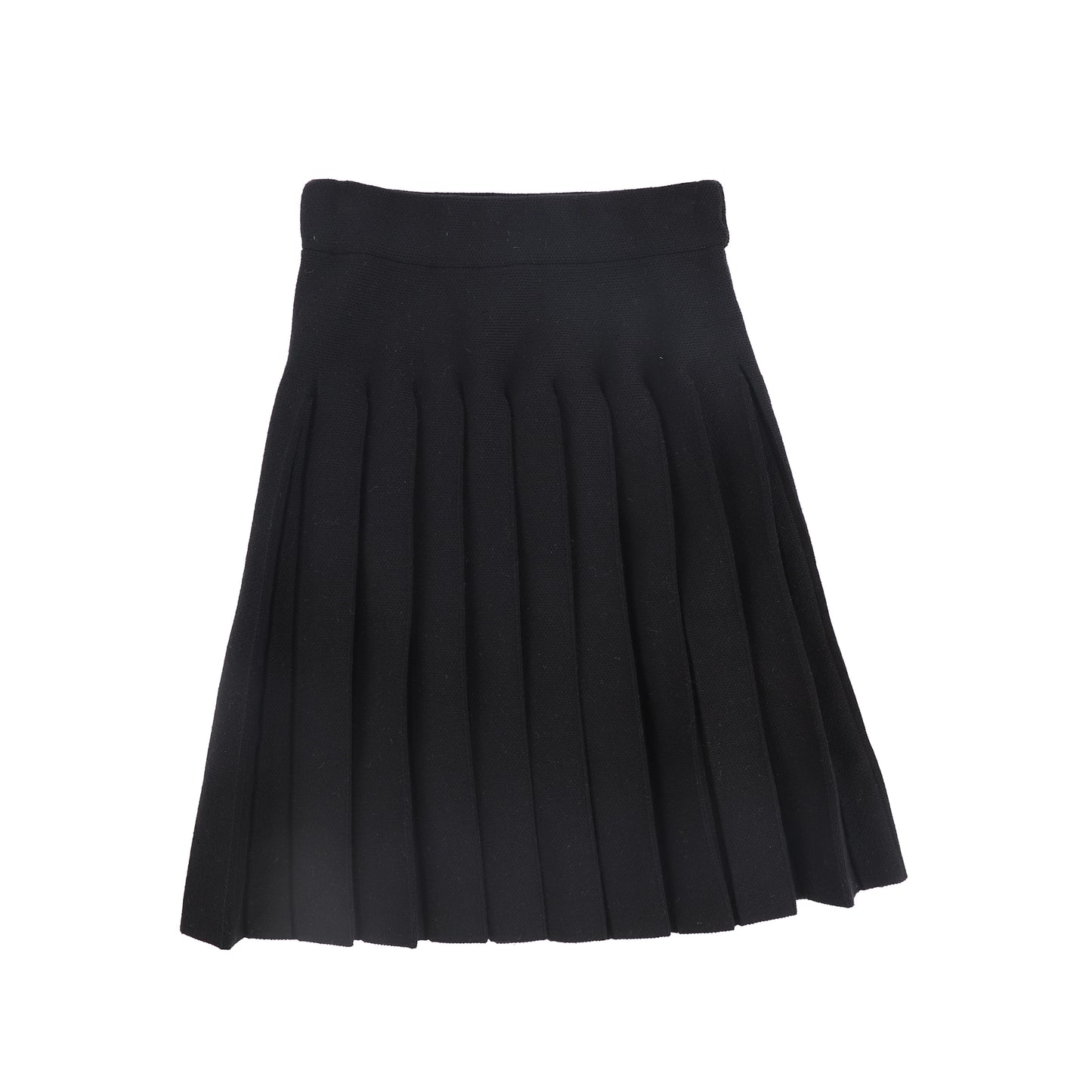 Knit Drop Pleat Skirt - Black