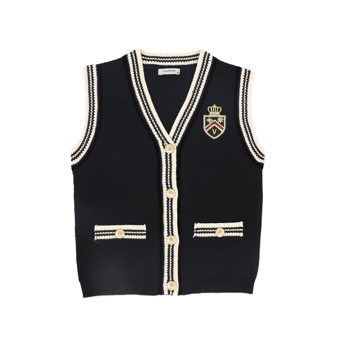 Stripe Trim Knit Vest