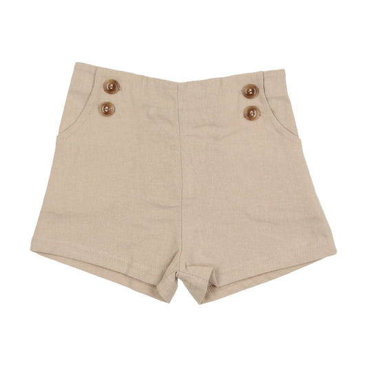 Button Shorts- Taupe