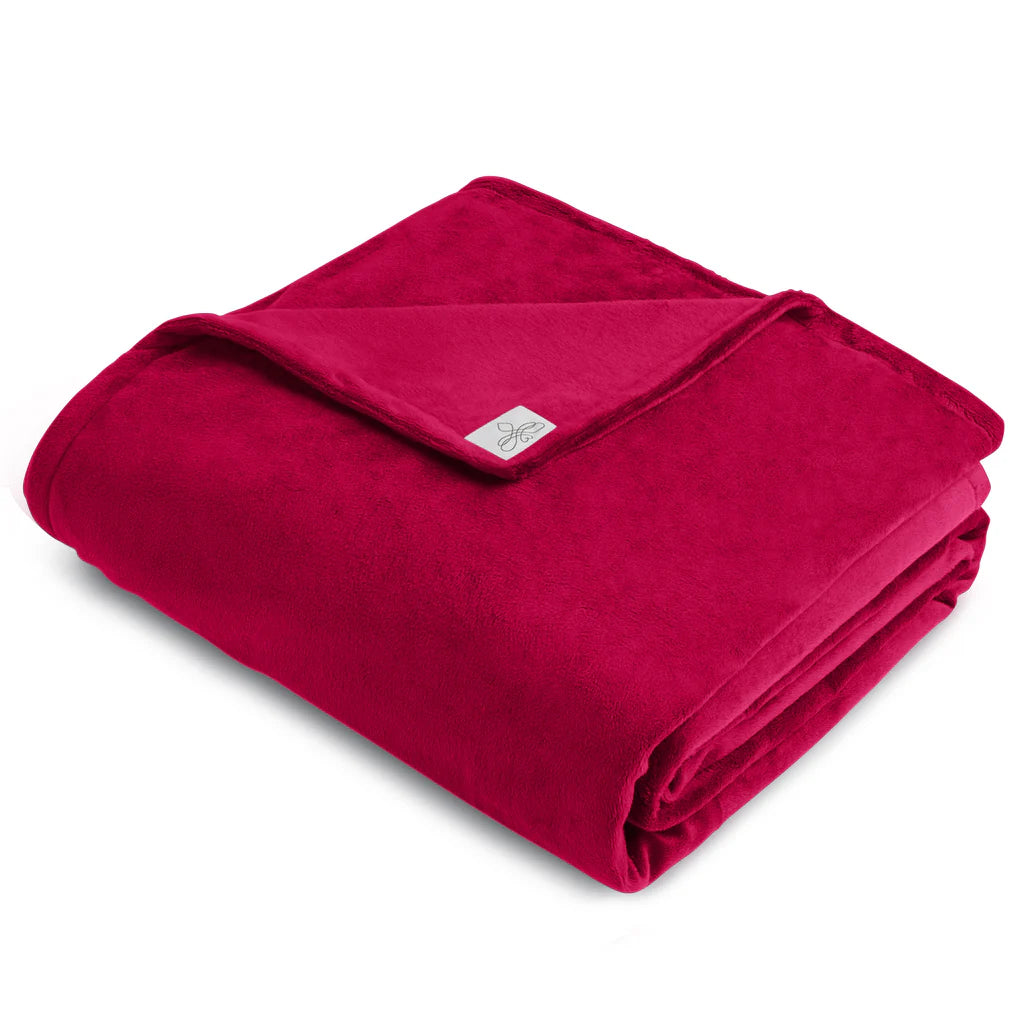 BiggerBee Throw Blanket - Raspberry