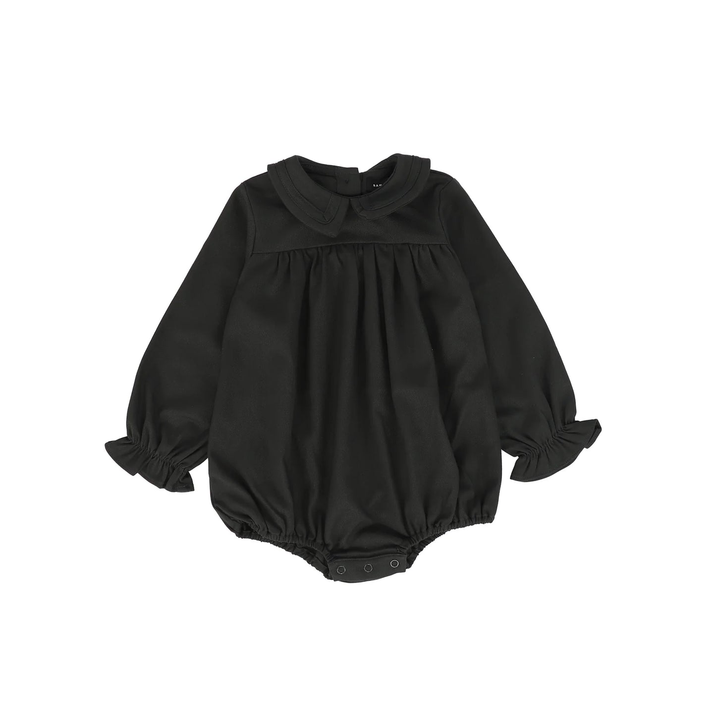 Wool Collar Trim Detail Romper- Hunter Green