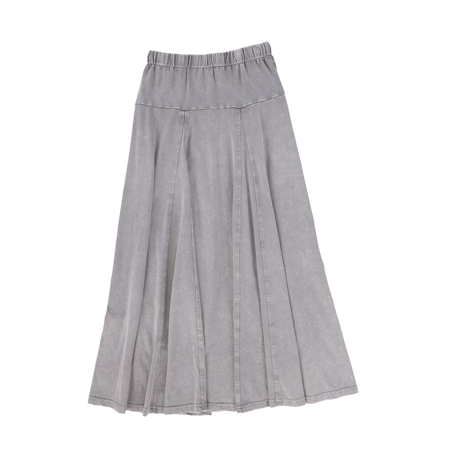 Flowy Mineral Wash Maxi Skirt- Grey