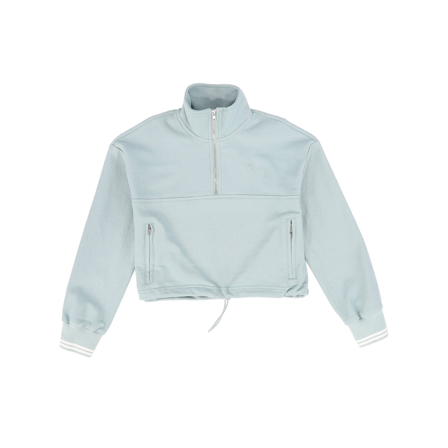 Pique Light Blue Half Zip Sweatshirt
