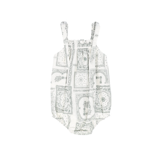 Sage Handkerchief Print Romper