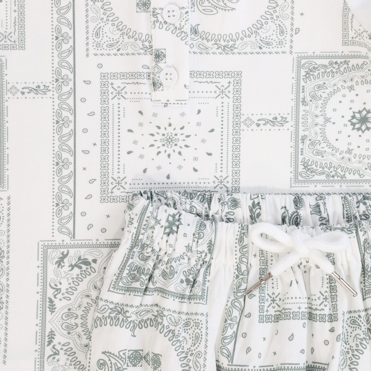 Sage Paisely Handkerchief Print Set