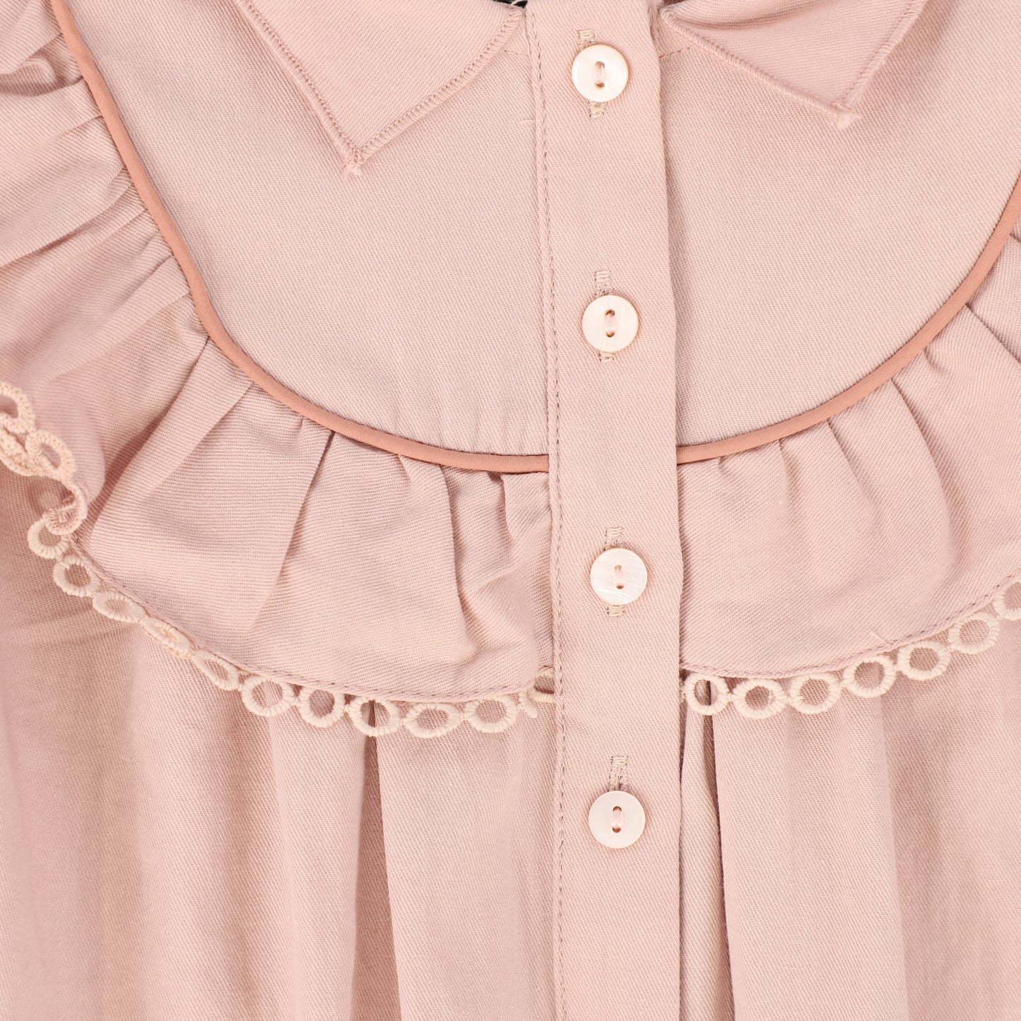 Pink Cotton Contrast Trim Romper