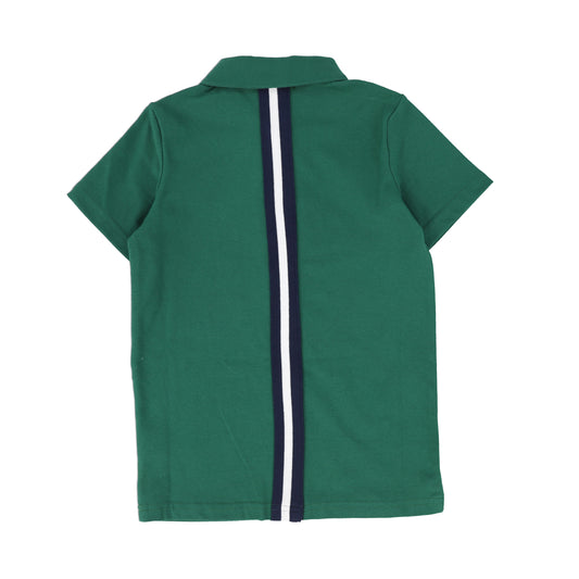 Fitted Varsity SS Polo- Green