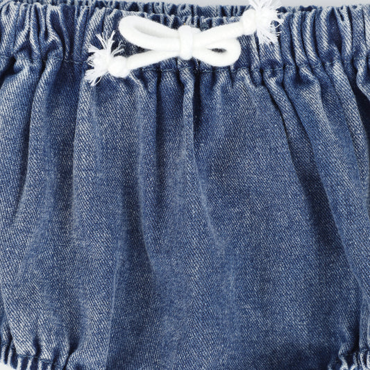 Blue Denim Ruffle Top with Bloomers