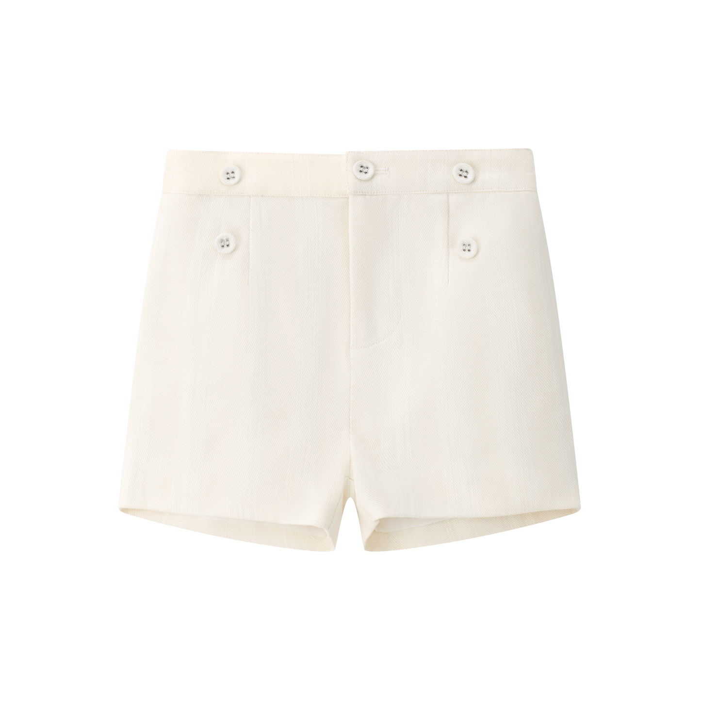 Cream Double Button Shorts