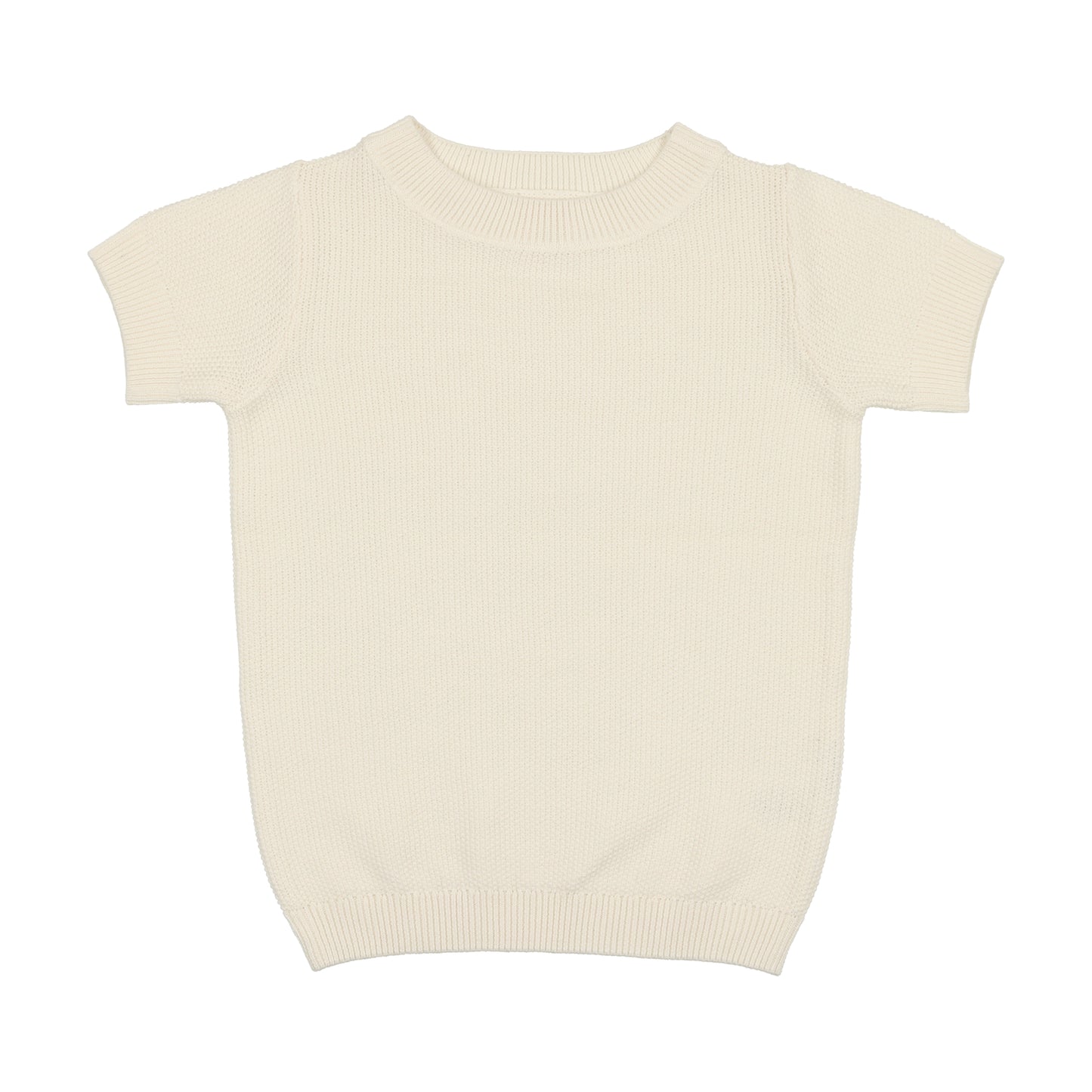 Crewneck Sweater Short Sleeve- Cream