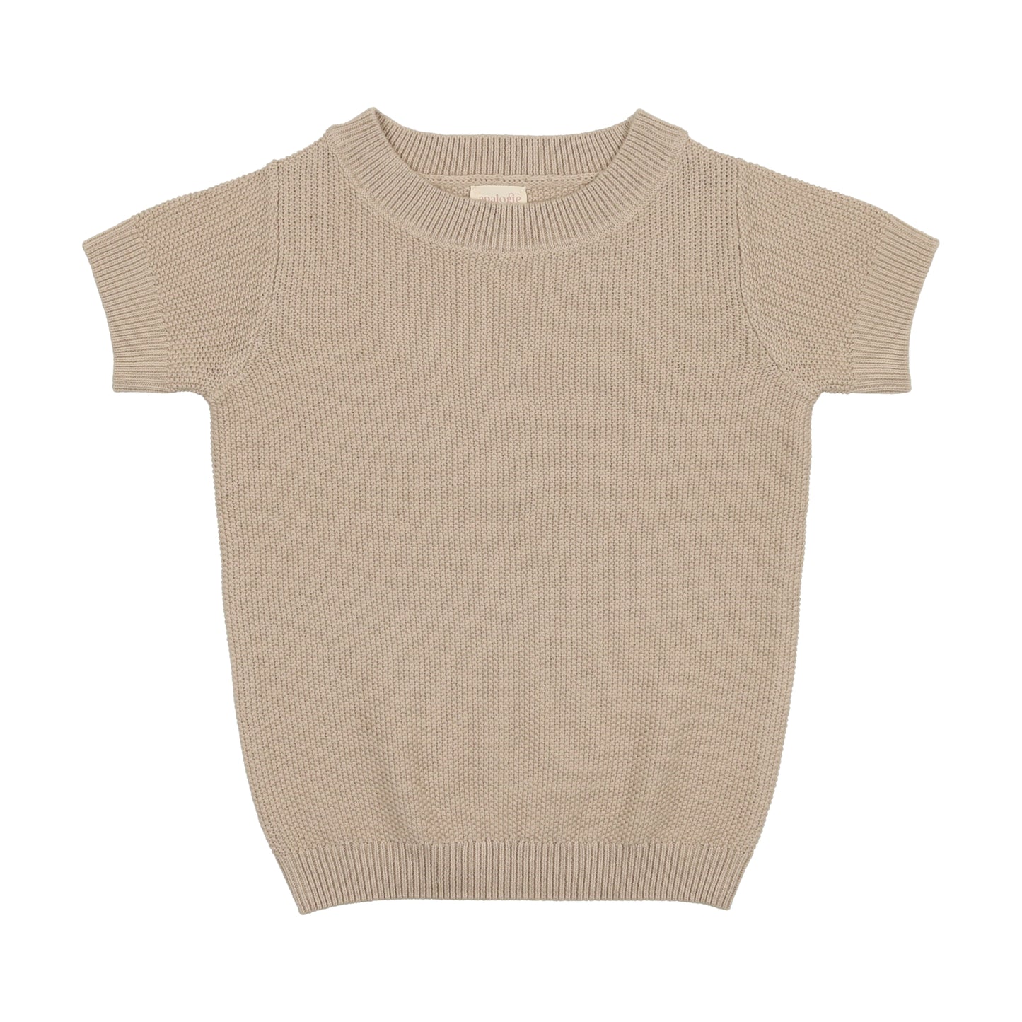 Crewneck Sweater Short Sleeve- Taupe