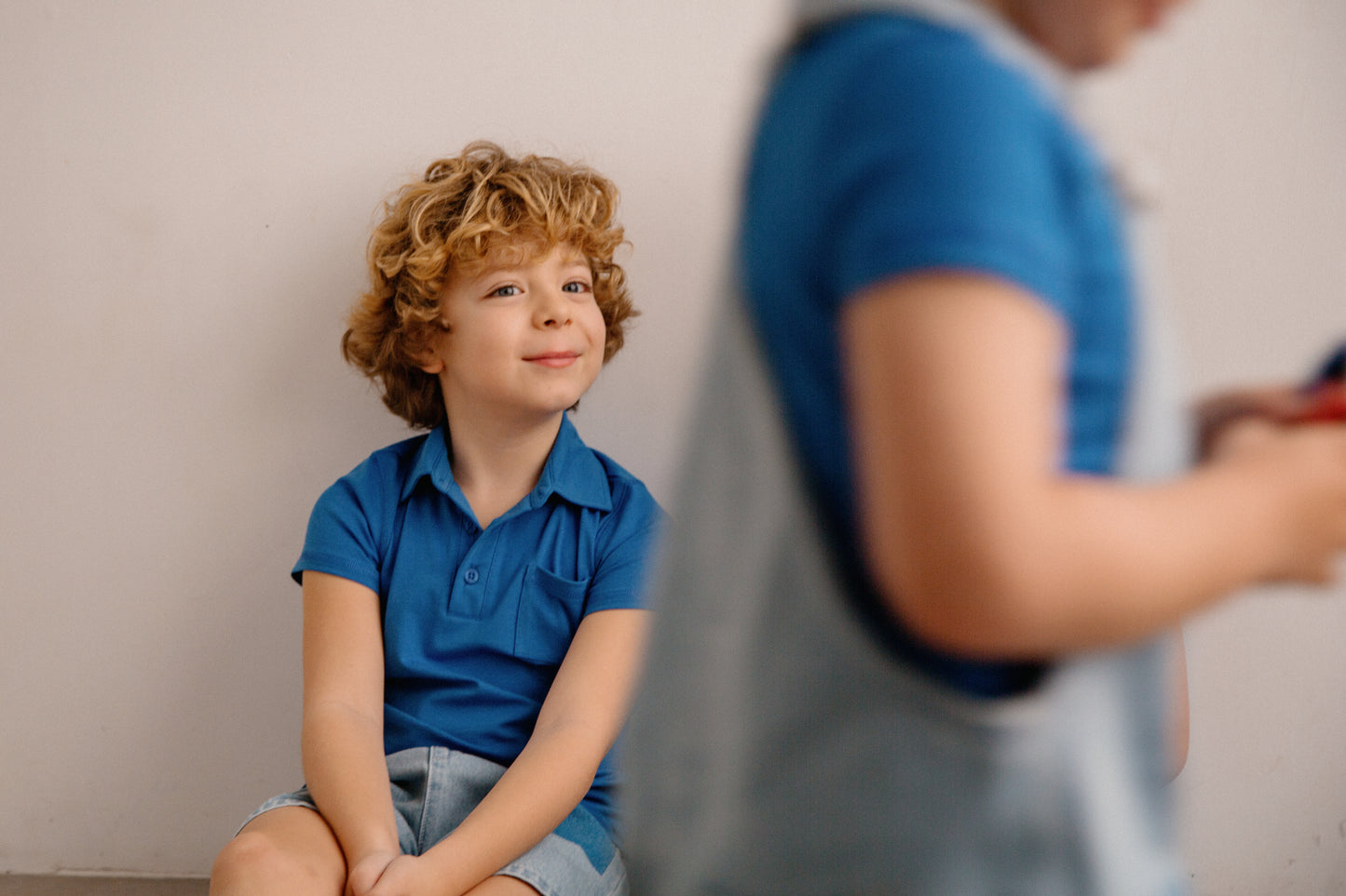 Blue Boys Short Sleeve Polo
