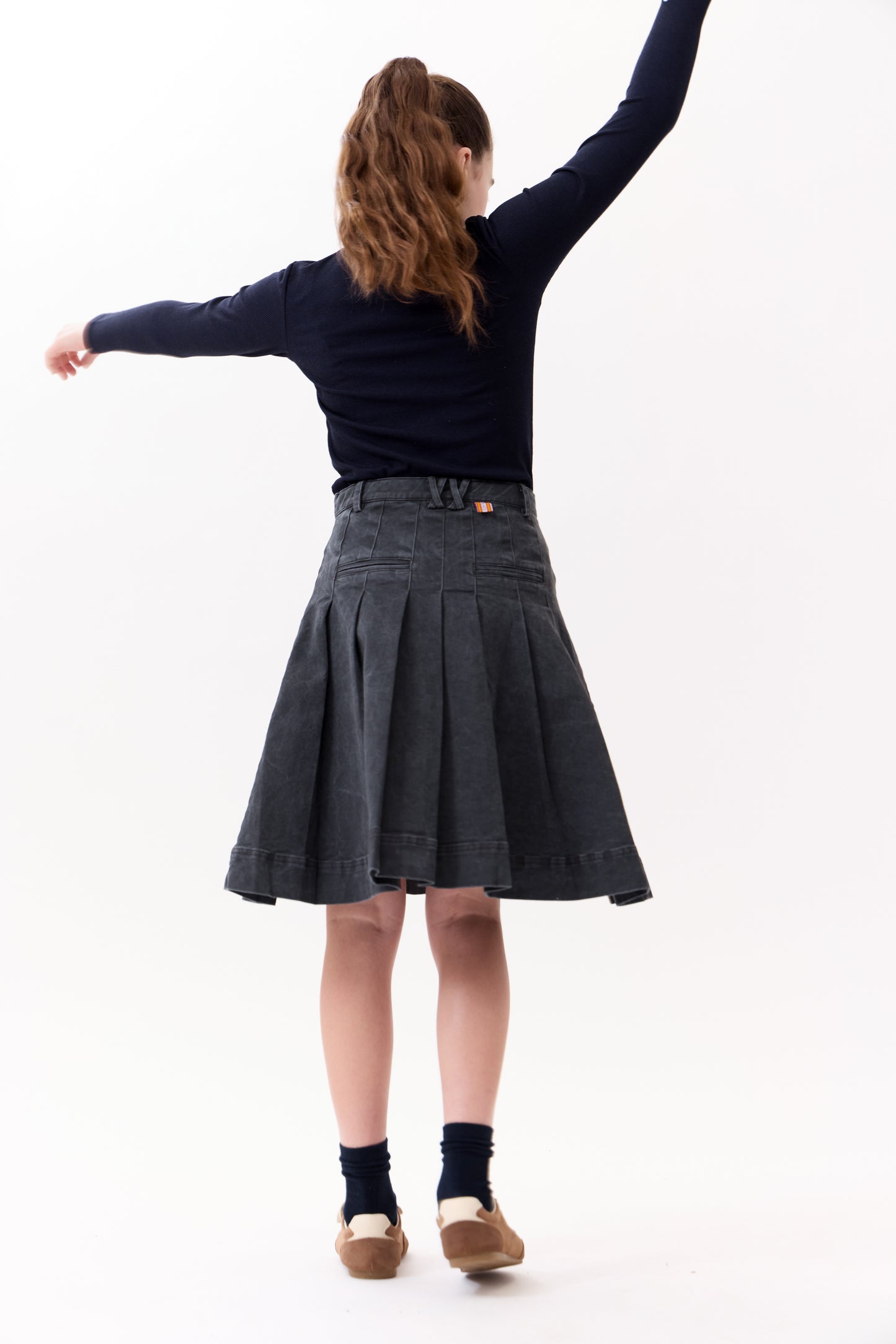 Grey Gracie Denim Skirt