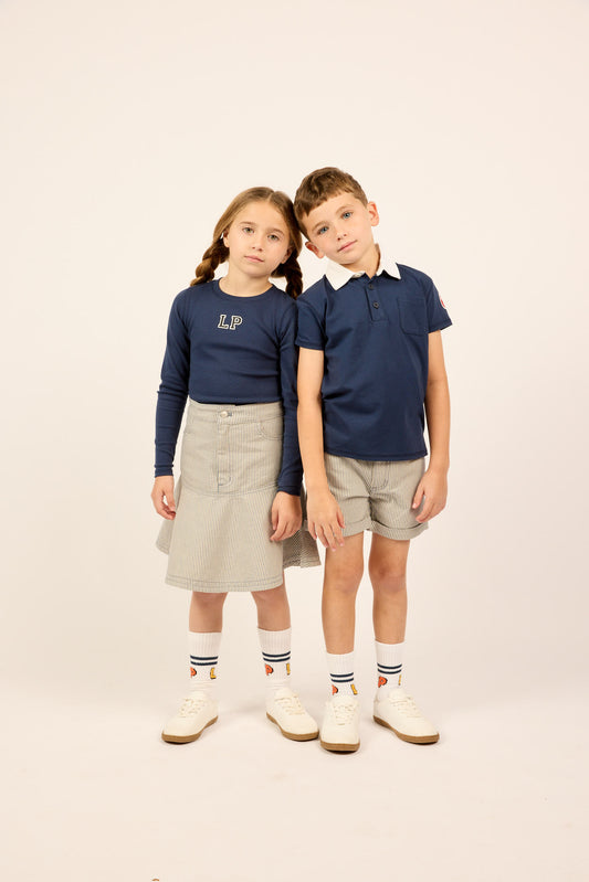 Blue Stripe Denim Boys Shorts