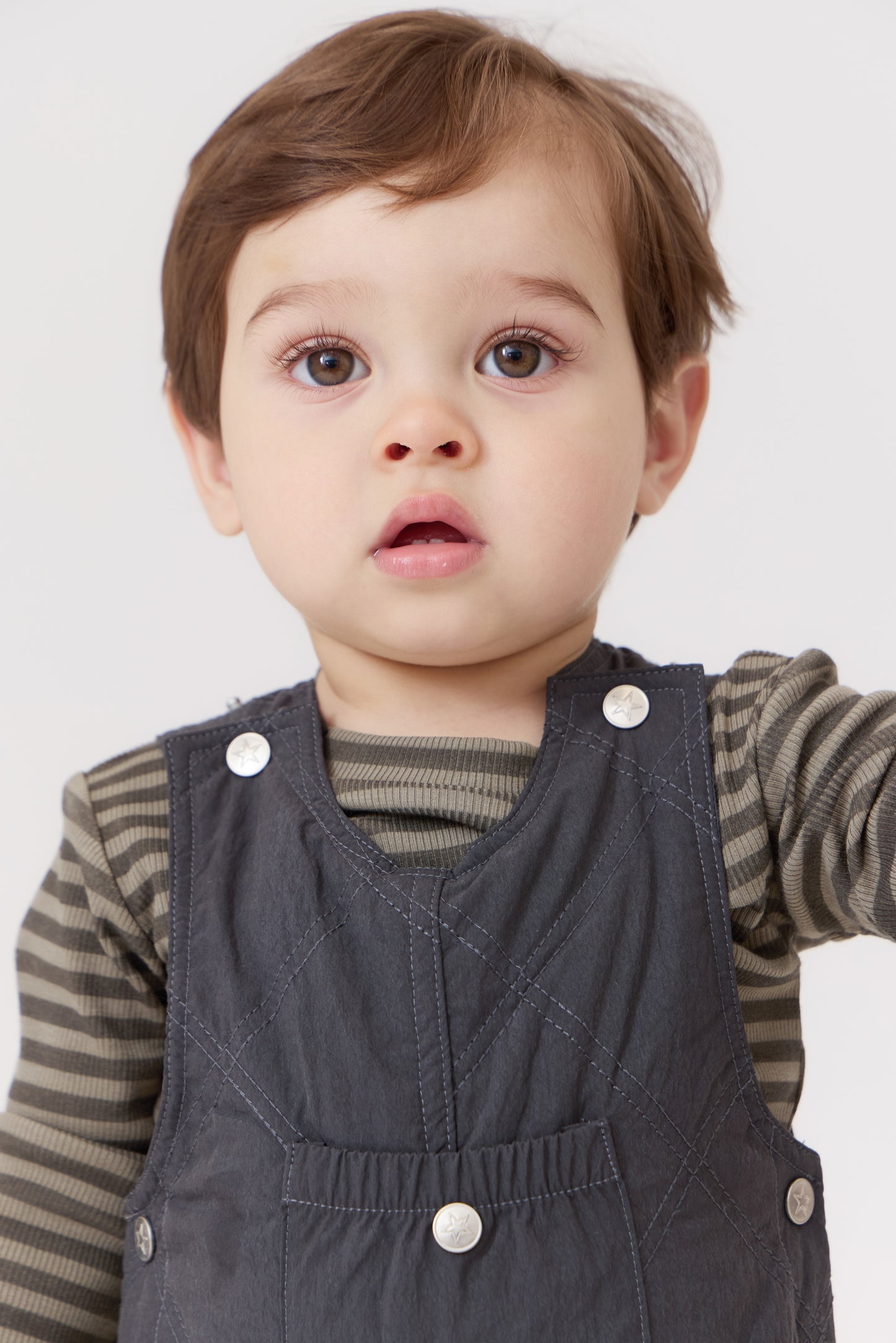 Black Teddi Quilted Overalls