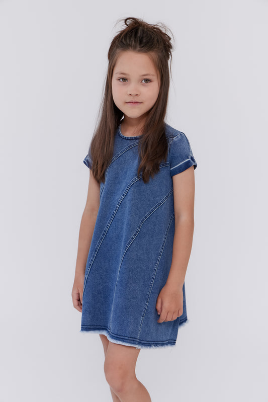 Blue Stitch Patch Dress