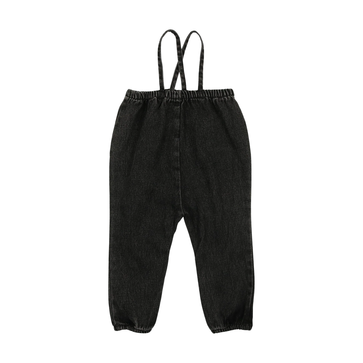 Denim Suspender Pants- Black Denim