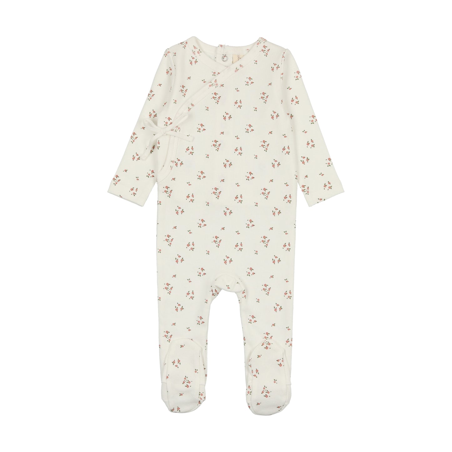 Dainty Floral Footie- Winter White/Floral