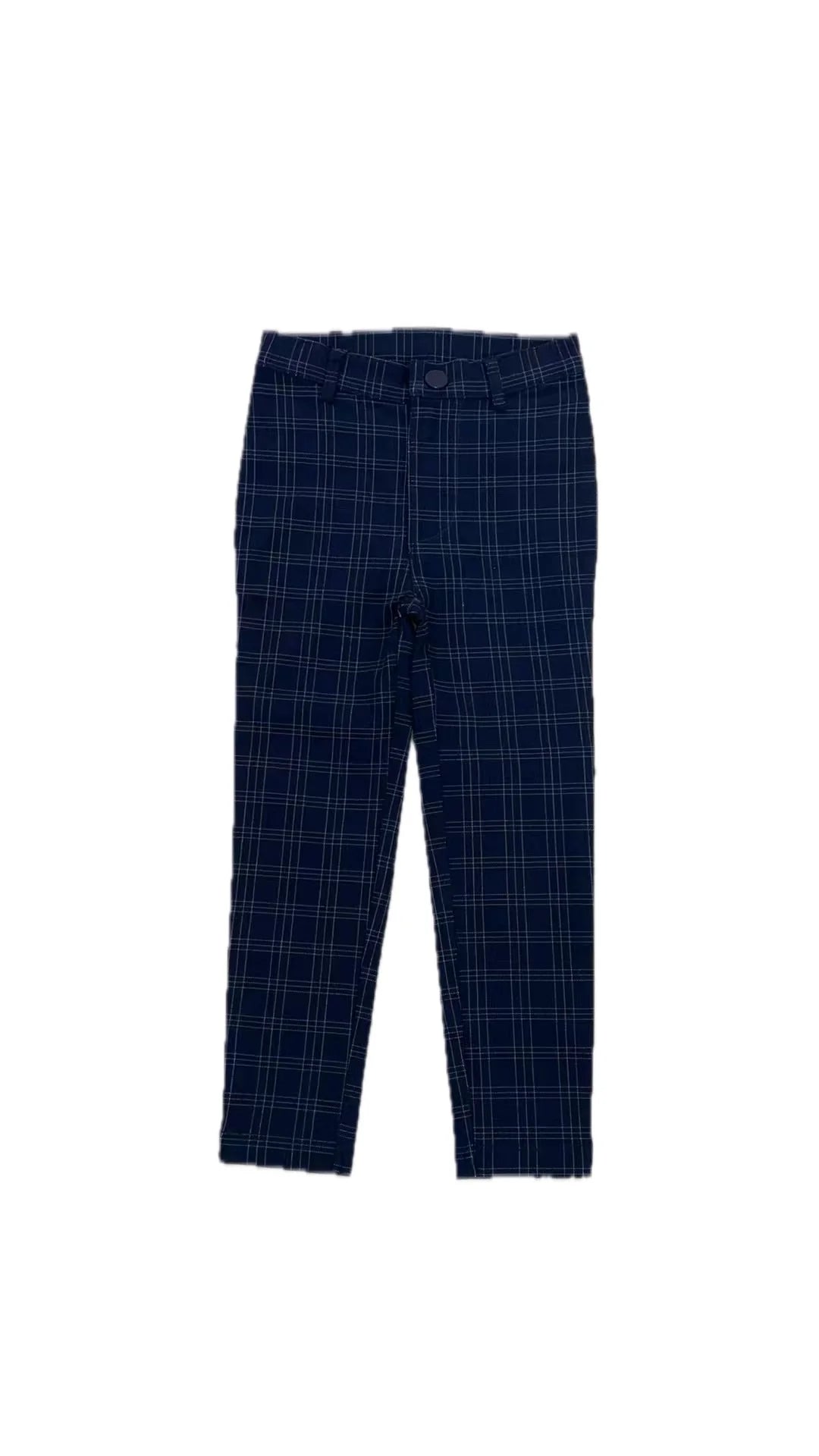 Plaid Pants Mid Navy Windowpane