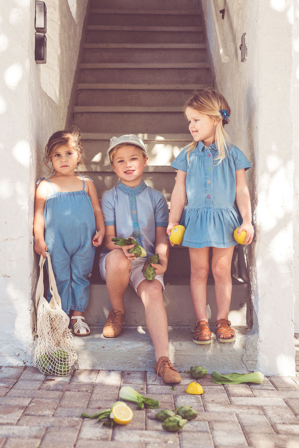 Neon Snaps Denim Short Sleeve T-shirt