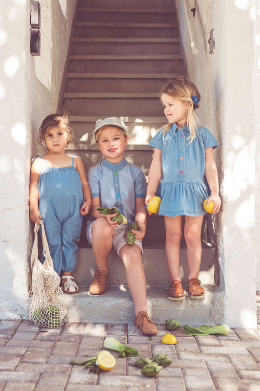 Neon Snaps Denim Short Sleeve T-shirt