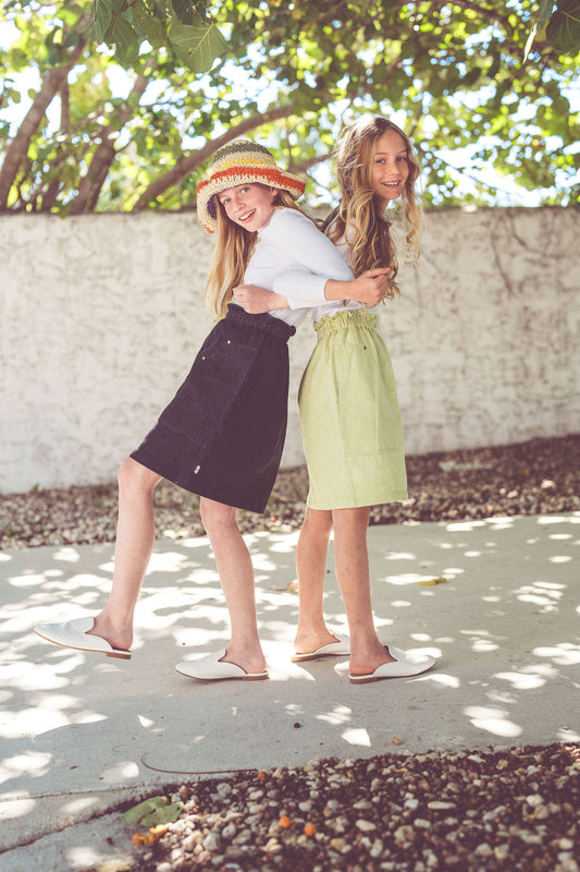 Pocket Detail Washed Black Skirt