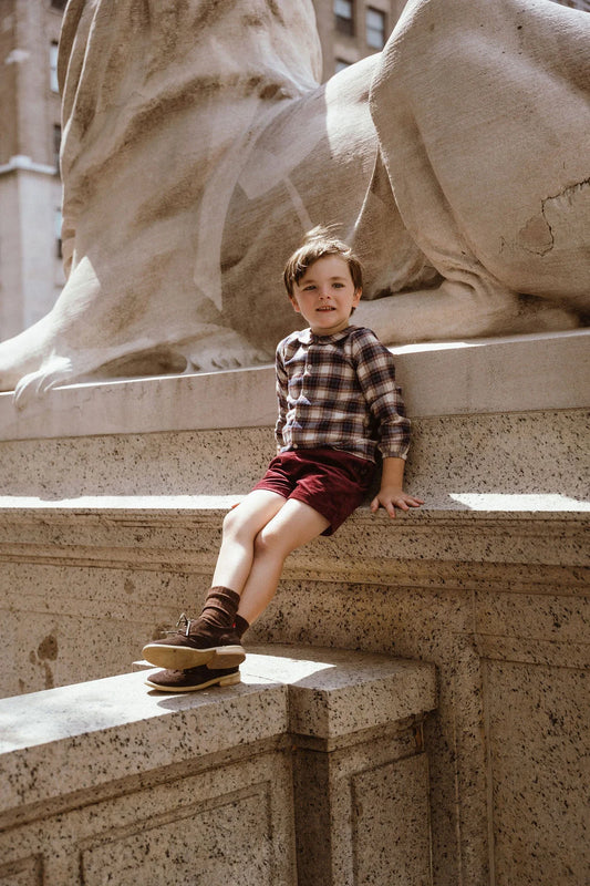 Suspender Shorts - Burgundy