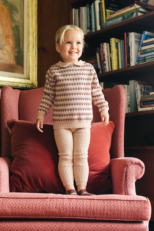 Floral Knit Set Dusty Pink