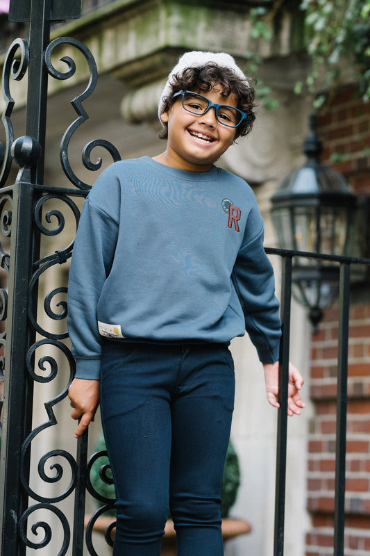 Patch Sweatshirt Off Blue