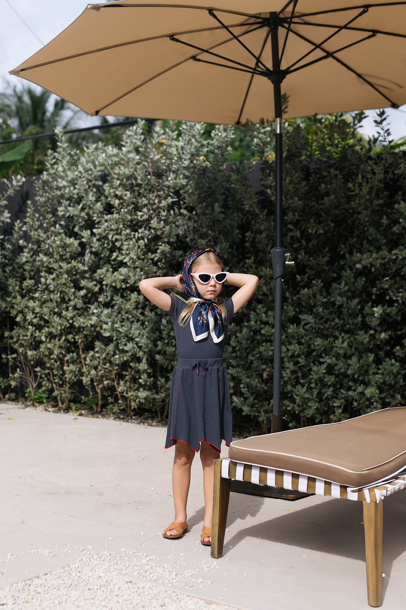 HANDKERCHIEF SKIRT Off Navy