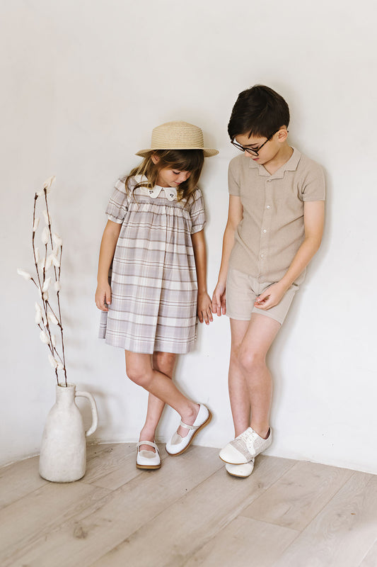 KNIT GRANDPA SHIRT- TAUPE